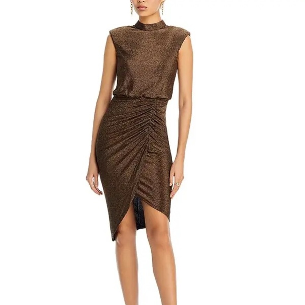 Liv Foster Asymmetrical Metallic Dress